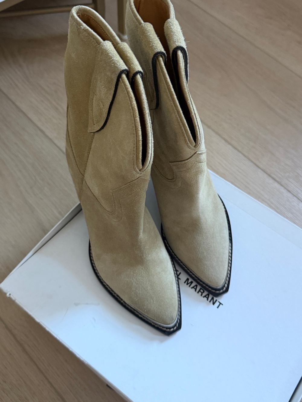 Nwd Isabel Marant Leyane Boot in Light Beige with metal details size 6 36 - Picture 2 of 8